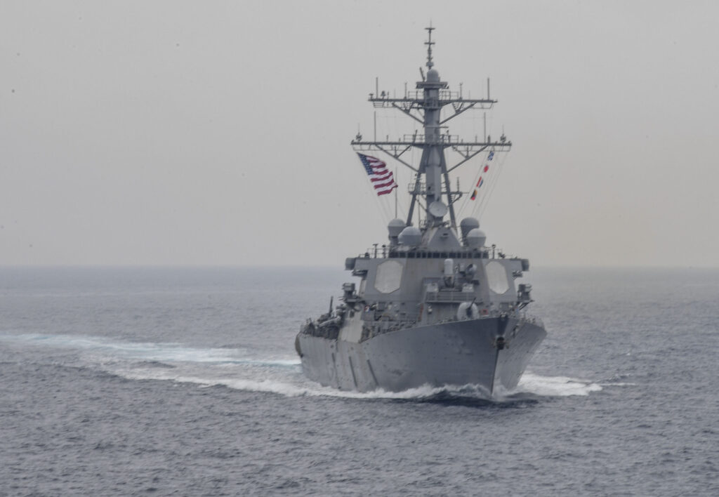 Iranian Navy Helicopter Confronts U.S. Destroyer in Gulf of Oman Standoff