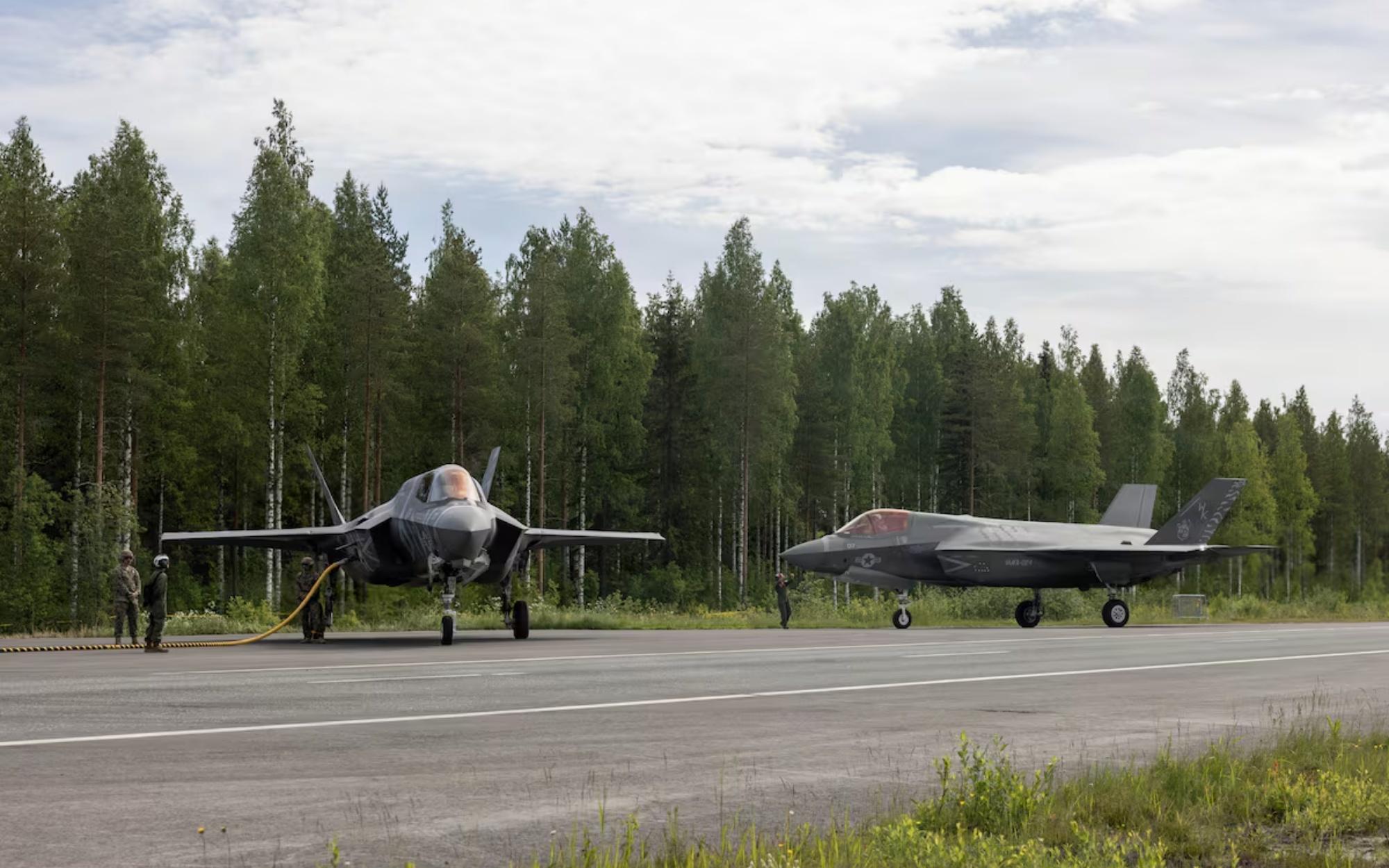Marines Land F-35s on Finnish Highways in Bold NATO Combat Drill
