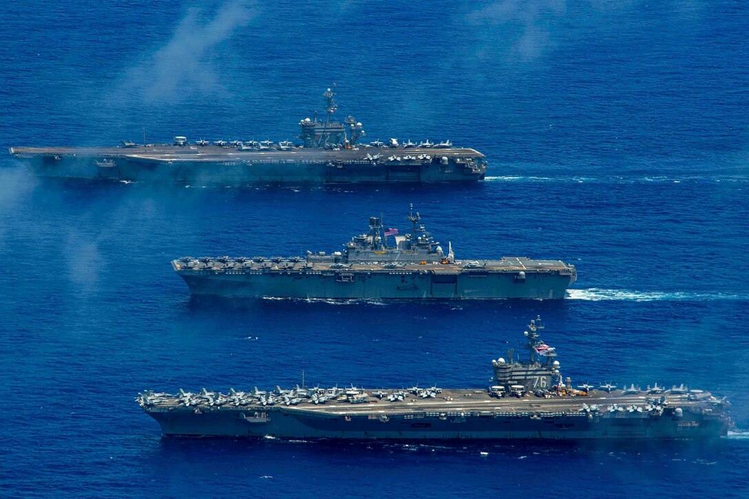 U.S. And Japan Flex Allied Naval Muscle In Early Start To Massive Valiant Shield Drill