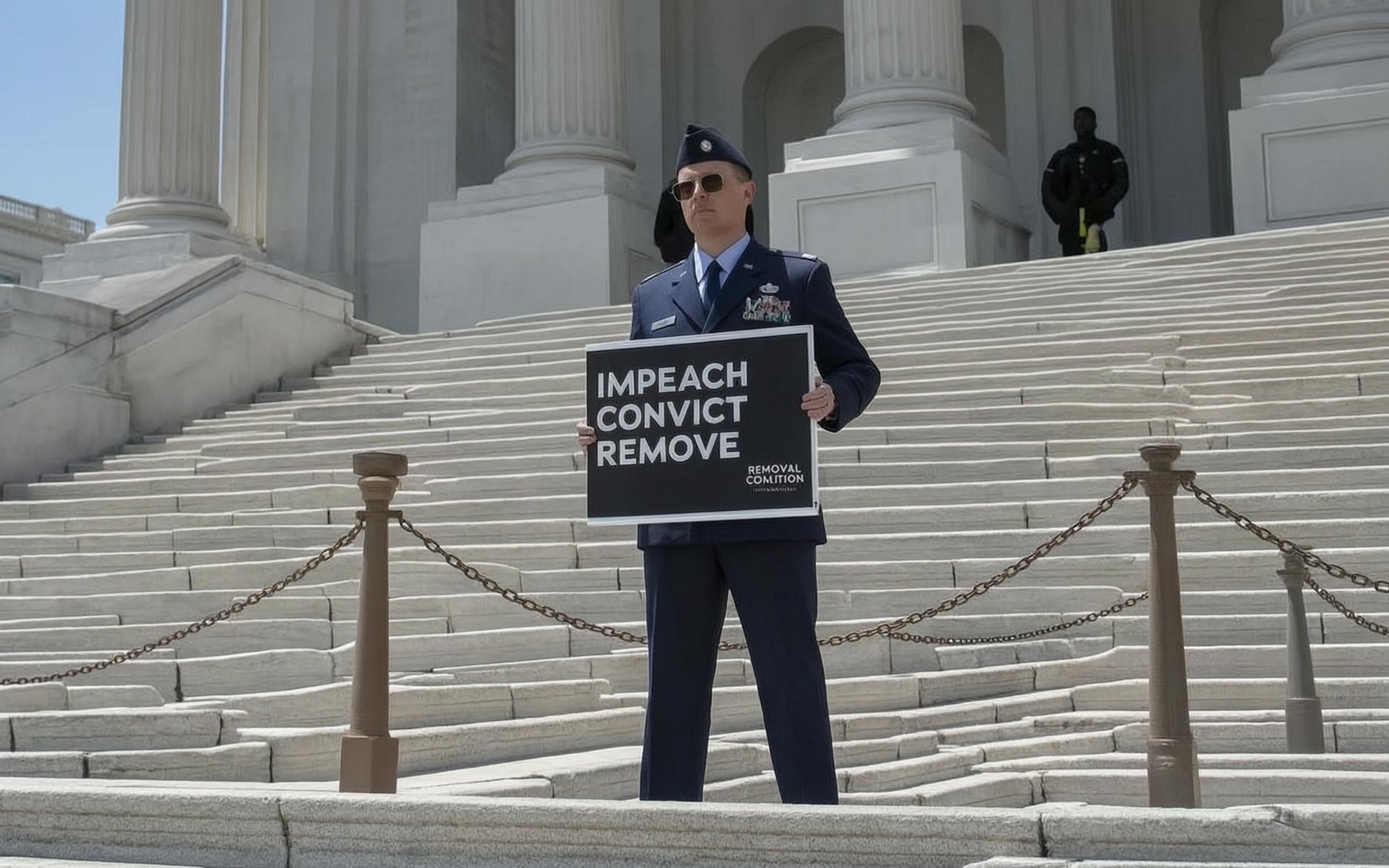 Air Force Major Under Fire After Anti-Trump Stunt in Uniform, Restricted to Base as Investigation Continues