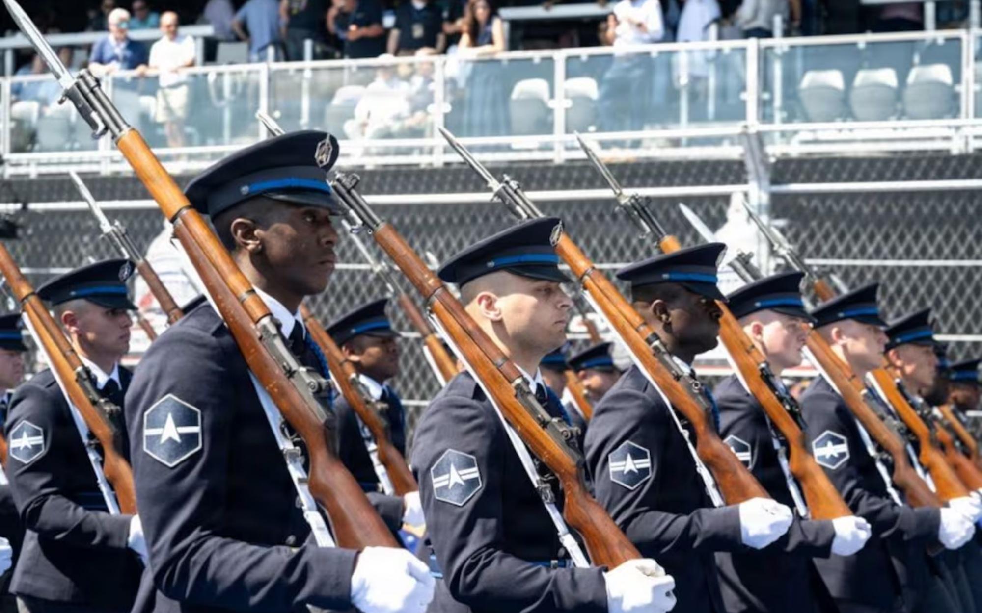 Space Force Honor Guard Unveils Striking New Ceremonial Uniform at DC Grand Prix