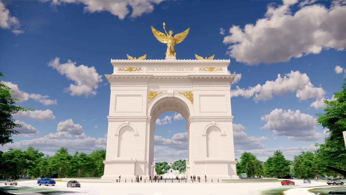 Trump Says Washington Triumphal Arch Will Serve as Drone and Sniper Military Complex